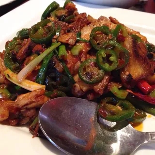 4. Pork Belly Stir Fried with Chillies