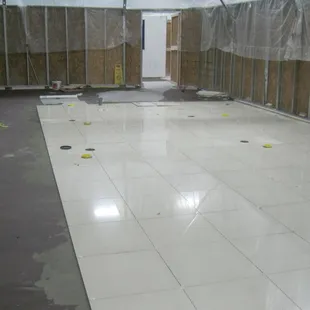 Commercial tile job.