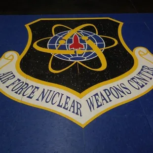 Made with different colored VCT, this shield was installed at the local AFB.