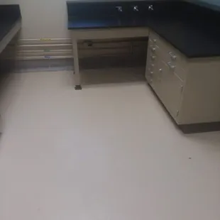 New rubber flooring in a building renovation at the local VA.