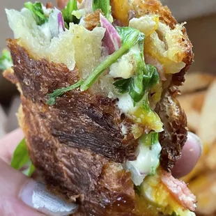 Pork loin croissant best thing ever!