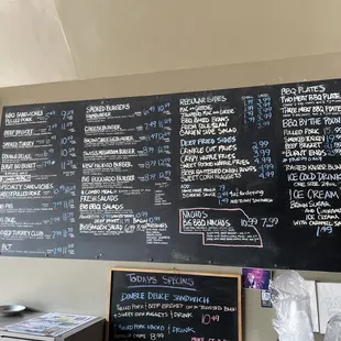 The daytime menu