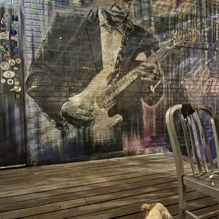 Molly checking out the mural.