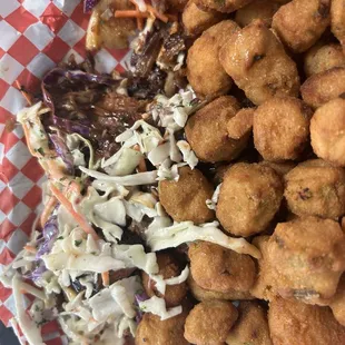 Brisket hot dog with okra