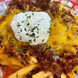 a cheesy loaded french fries