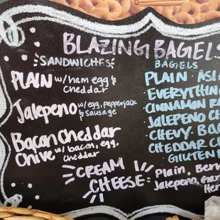  a chalkboard menu