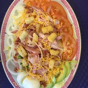 Turkey and ham chef salad