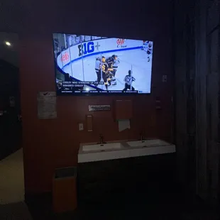 Sinks for hand washing in the restaurant area.