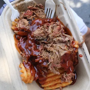 Bite of Seattle - delicious brisket and waffle fries