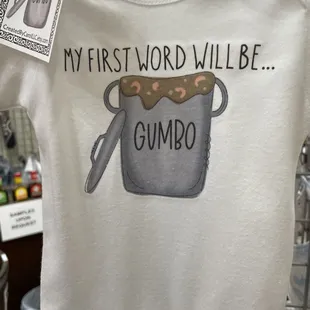 a baby's first word will be gumbo