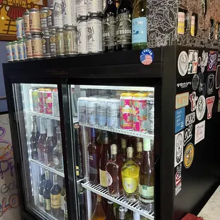 a display of alcohol bottles