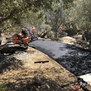 workers working on a road