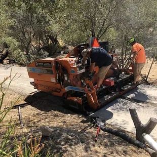 two men working on a road
