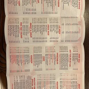 Updated menu as of Jan 2023