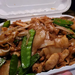 Chow fun. Big portion