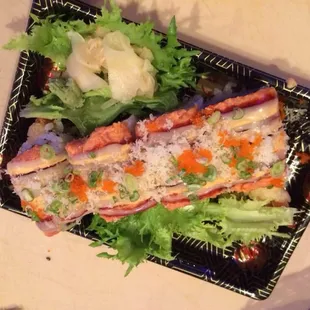 a plate of food on a table