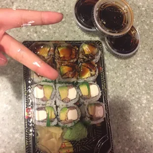 R10. Eel with Avocado Roll, Philadelphia Roll