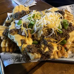 Loaded waffle fries