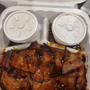 2 way combo with double beef brisket really good, friendly service but cash only.