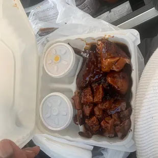 Beef and chicken dinner