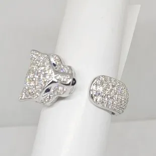Diamond panther ring