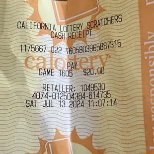 This is the receipt he threw away before showing it to me.
