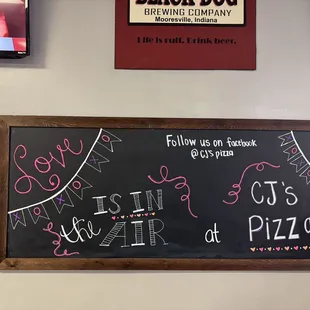 a chalkboard with a message