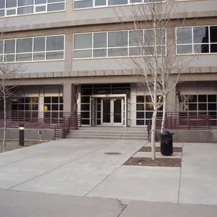 the entrance to the building