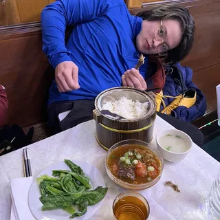 Tomato Beef Stew Over Rice Combo