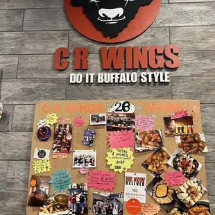  a bulletin board on the wall