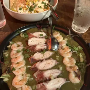 Ceviche and esquites