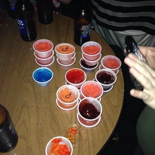 Jell-O shots a former friend I met there bought it all they had
