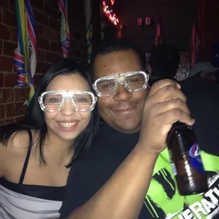 Me and best friend wearing our light up shades having fun