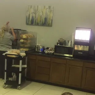 Breakfast station. Make your own waffles