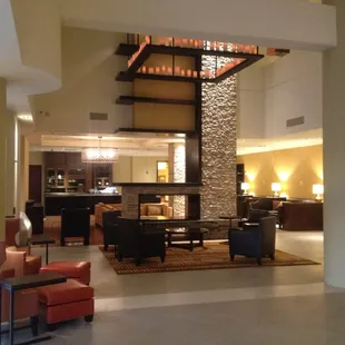 the lobby of a hotel