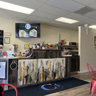 the interior of a coffee shop