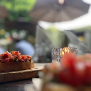 Portrait mode makes everyone a food photographer. This is the bruschetta btw.