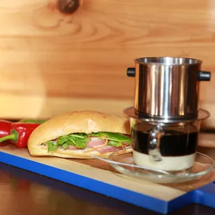 a sub sandwich on a cutting board