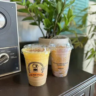 Egg Coffee and Taro Coffee