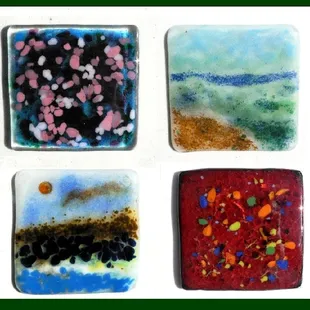 Samples for our &quot;Art of Zen &quot; class. We offer &quot;Date&quot; classes in kiln-worked glass, scheduled at your