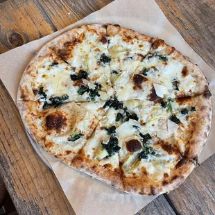 Artichoke Spinach Pizza - incredible!