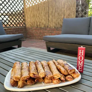 Enjoying turon at home.