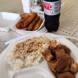 Pork Adobo with Lumpia!