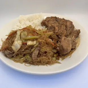 Chicken adobo, Pancit &amp; Rice