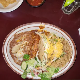 2 Beef Tacos  1 Cheese Enchilada combo.