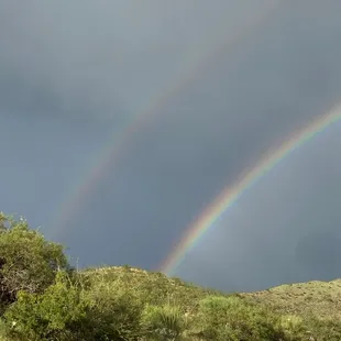 Double rainbow after monsoon rain at CLR