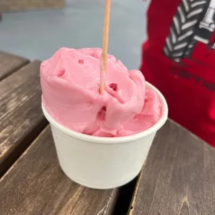Half eaten watermelon dole in a cup!