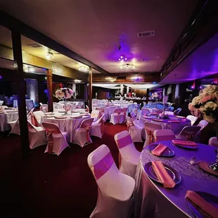 tables set up for a wedding reception