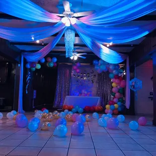 balloons and a ceiling fan