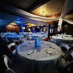 tables set for a formal event